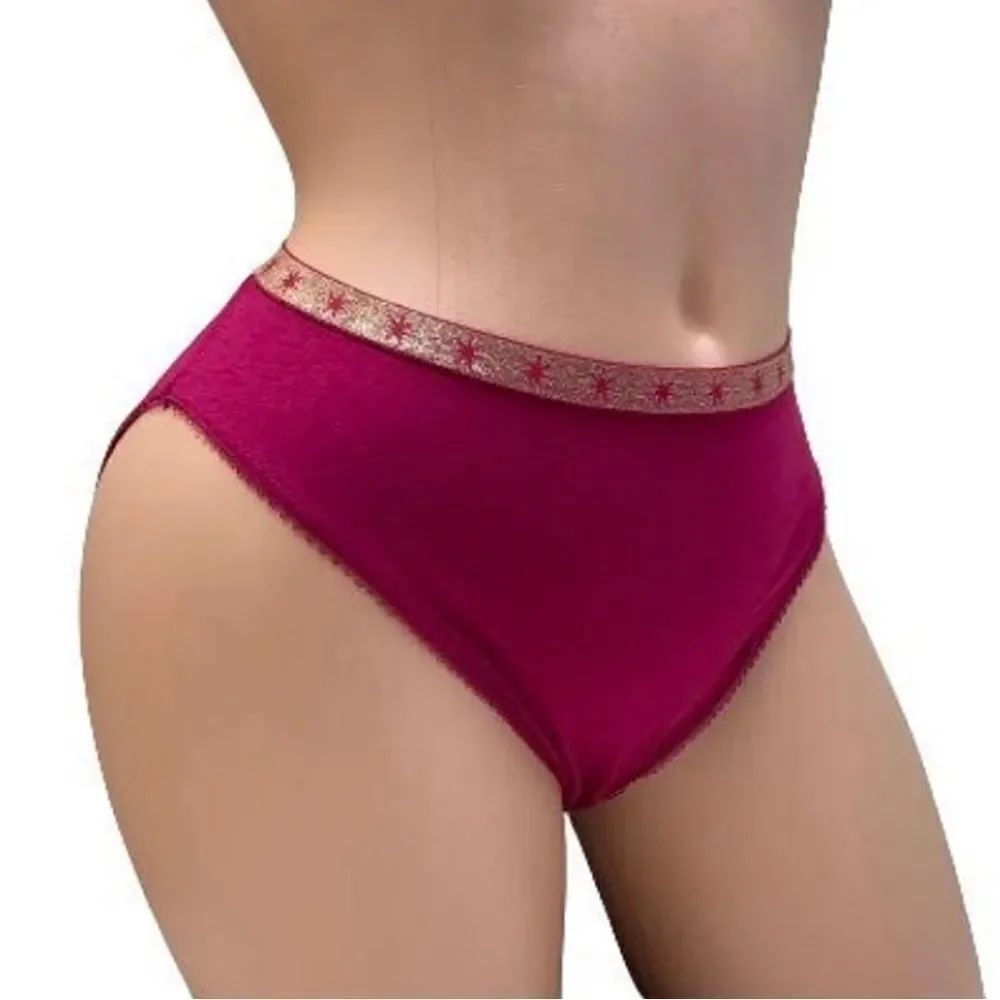 Victoria’s Secret Stretch Cotton High Leg Brief Panty magenta Large